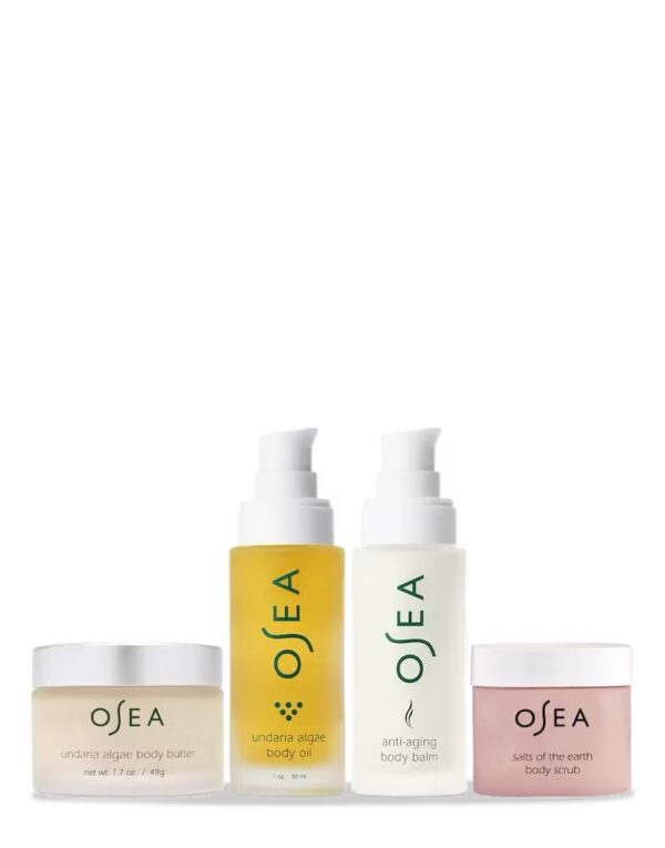 OSEA Bestsellers Bodycare Set - Pamper with a 4-piece Body Care Kit - Vegan Leather Pouch with Body Oil, Body Scrub, Body Balm, Body Butter - Clean Beauty - Ideal for Beauty Gifts - Travel Set Ready - Image 2