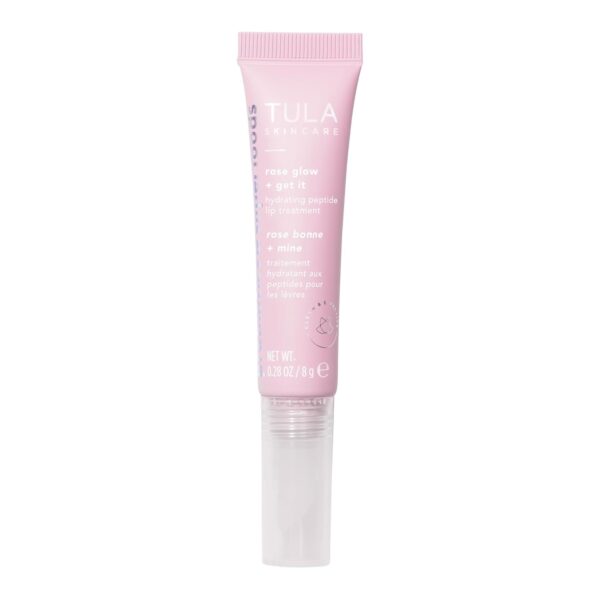TULA Skin Care Rose Glow + Get It Lip Balm - Hydrating Peptide Lip Treatment with Hyaluronic Acid & Vitamin E, 0.28 oz. - Image 2