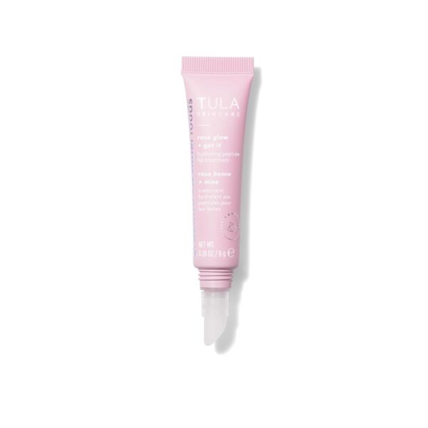 TULA Skin Care Rose Glow + Get It Lip Balm - Hydrating Peptide Lip Treatment with Hyaluronic Acid & Vitamin E, 0.28 oz. - Image 4