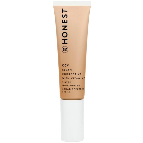 Honest Beauty CCC Clean Corrective with Vitamin C Tinted Moisturizer | Mineral SPF 30 | Vegan + Cruelty Free | Alabaster Fair Light, 1 fl oz