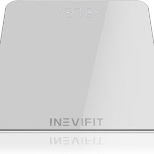 INEVIFIT Bathroom Scale, Highly Accurate Digital Bathroom Body Scale, Measures Weight up to 400 lbs. Includes Batteries