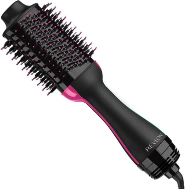 REVLON One-Step Volumizer Hair Dryer and Styler, for Less Frizz, More Shine, and Reduced Heat Damage for Salon Style Round Brush for Blowout, Black (Amazon Exclusive)