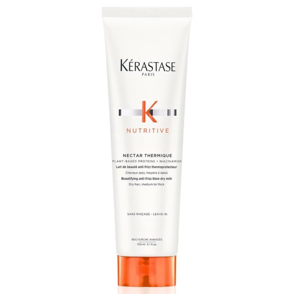 Kerastase Nutritive Nectar Thermique Heat Protecting Leave-In Cream | Deeply Condition and Reduce Frizz | Instant Softness & Shine | With Plant-based Proteins | For Medium to Thick Dry Hair