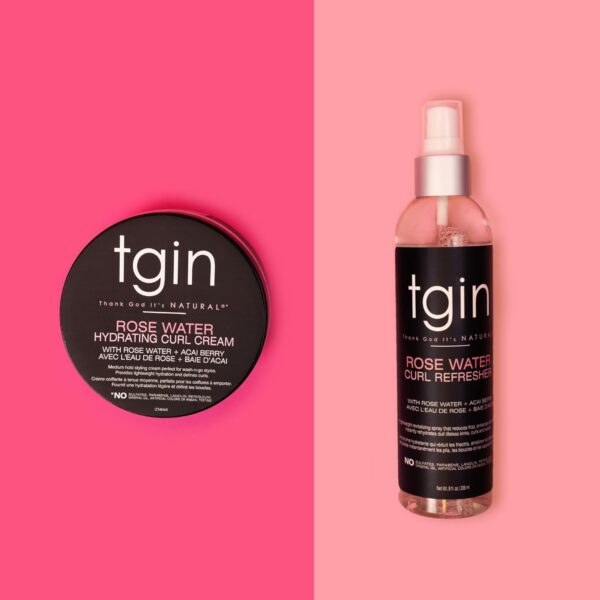 tgin Rose Water Curl Refresher for Curly, Coily, and Wavy Hair, with Acai Berries, Moisturizes and Soothes Dry Hair and Scalp, Braids, Protective Styles, and Locs, 8 fl oz - Image 5