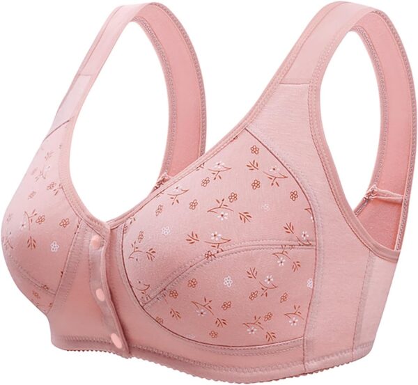 Daisy Bras for Older Women Front Closure Comfort Bra No Underwire Support Bras Comfortable Push Up Wireless Bras - Image 3