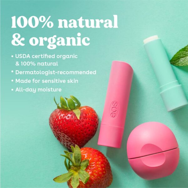 eos 100% Natural & Organic Lip Balm- Sweet Mint, Dermatologist Recommended, All-Day Moisture, Made for Sensitive Skin, Lip Care Products, 0.25 oz - Image 3