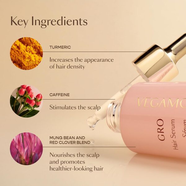 VEGAMOUR GRO Hair Serum for Hair Thinning & Shedding, Thicker Fuller Looking Hair In As Soon As 90 Days, Non Oily, Bergamot Scent, Vegan & Cruelty Free - Image 6