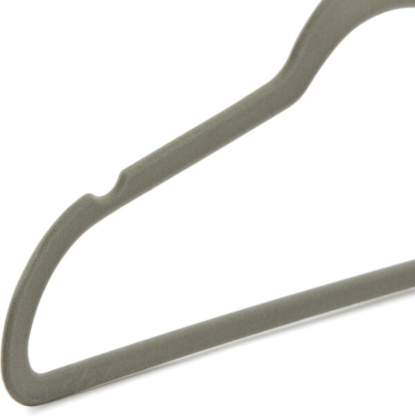 Amazon Basics Slim, Velvet, Non-Slip Suit Clothes Hangers, Gray/Silver - Pack of 50 - Image 4