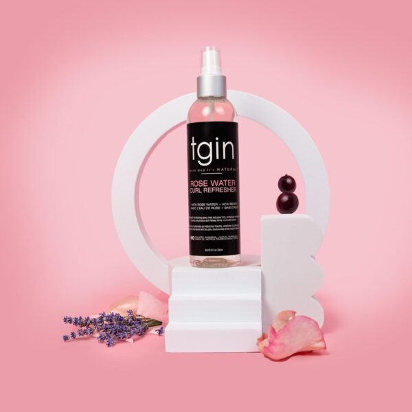 tgin Rose Water Curl Refresher for Curly, Coily, and Wavy Hair, with Acai Berries, Moisturizes and Soothes Dry Hair and Scalp, Braids, Protective Styles, and Locs, 8 fl oz - Image 6