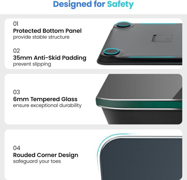 Etekcity Scale for Body Weight, Digital Bathroom Scales for People, Most Accurate to 0.05lb, Bright LED Display & Large Clear Numbers, Upgraded Quality for the Elderly Safe Home Use, 400 lbs - Image 4
