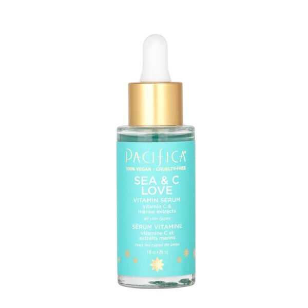 Pacifica Beauty Sea and C Love Vitamin C Serum, Skincare, Hyaluronic Acid, Green Tea, Marine Extracts, Blue Light Protection, Brightening, Lightweight, Face Care, Skin Care Serum, 1 fl oz (1 Count) - Image 2