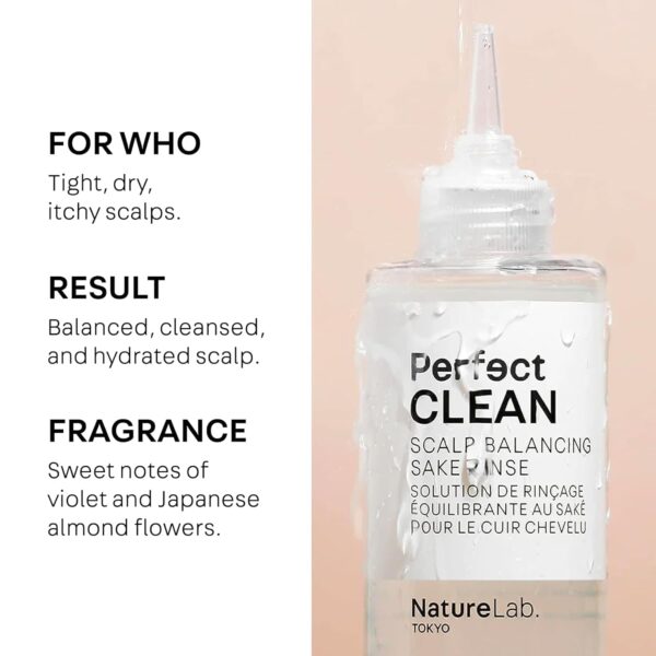NATURELAB. TOKYO Perfect Clean Clarifying Scalp Scrub 2-in-1 Shampoo and Scalp Scrub Hair Treatment (8.1 oz) & Perfect Clean Scalp Balancing Sake Rinse (7 oz) - Image 6