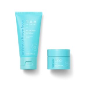 TULA Skincare Cleansing & Hydrating Duo - Includes Travel Sized 24-7 Moisture Hydrating Day & Night Cream and Cult Classic Purifying Face Cleanser, 2-piece set