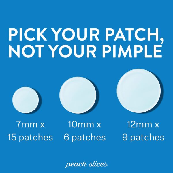 Peach Slices | Acne Spot Dots | Hydrocolloid Acne Patches | For Zits, Blemishes, & Breakouts | Vegan | Cruelty-Free | Pimple Patches | Facial Skin Care Products | 3 Sizes (7mm, 10mm, & 12mm) | 30 Ct - Image 3