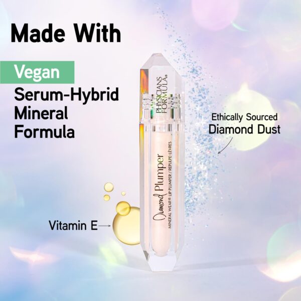 Physicians Formula Mineral Wear Diamond Lip Plumper Gloss, Dermatologist Tested, Light Pink Princess Cut - Image 5