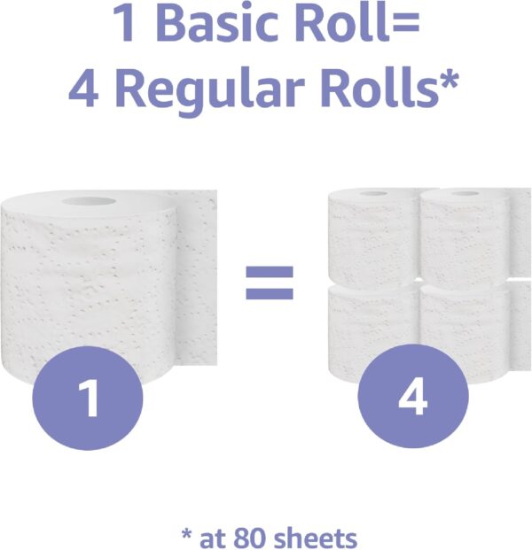 Amazon Basics 2-Ply Toilet Paper 6 Rolls = 24 Regular Rolls, 350 Sheets, (1 Pack of 6), Unscented - Image 3