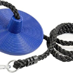 Squirrel Products Heavy Duty Plastic Tree Swing - Disc Rope Swing with Leg Protectors - Additions & Replacements - Outdoor Play Equipment - Blue