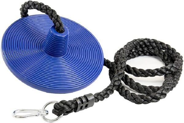 Squirrel Products Heavy Duty Plastic Tree Swing - Disc Rope Swing with Leg Protectors - Additions & Replacements - Outdoor Play Equipment - Blue