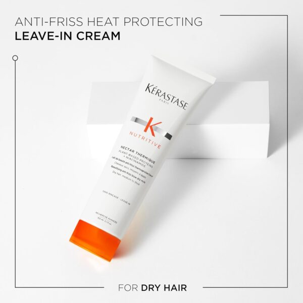 Kerastase Nutritive Nectar Thermique Heat Protecting Leave-In Cream | Deeply Condition and Reduce Frizz | Instant Softness & Shine | With Plant-based Proteins | For Medium to Thick Dry Hair - Image 5