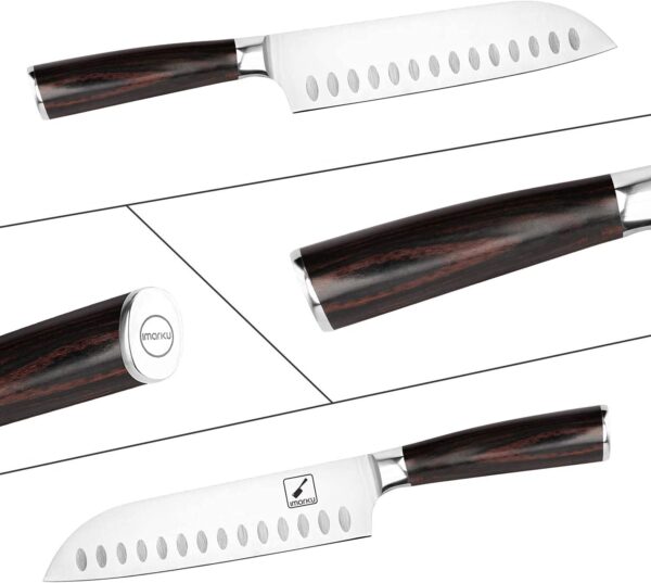 imarku Chef Knife 7 Inch Kitchen Knife Ultra Sharp Santoku Knife - 7Cr17Mov Japanese Chefs Knife, Kitchen Gadgets 2024, Birthday Gifts for Him Her, Best Christmas Gifts for Women Men - Image 4