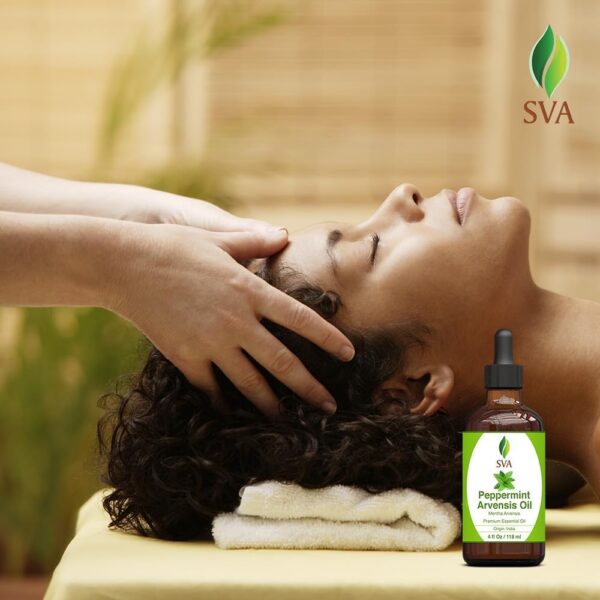 SVA Peppermint Essential Oil – 4 Fl Oz – 100% Natural Peppermint Oil - for Diffuser, Hair Care, Face, Skin Care, Aromatherapy, Scalp and Body Massage, Soap and Candle Making - with Dropper - Image 6