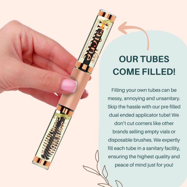 USDA Organic Castor Oil Lash Serum - Premium All Natural Cold Pressed Castor Oil Eyelash Growth Serum with Mascara Tube - Eyelash Treatment and Conditioner - For Thicker and Fuller Lashes - Image 4
