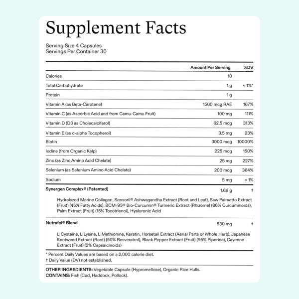 Nutrafol Women\'s Hair Growth Supplements, Ages 18-44, Clinically Proven for Visibly Thicker and Stronger Hair, Dermatologist Recommended - 1 Month Supply - Image 6