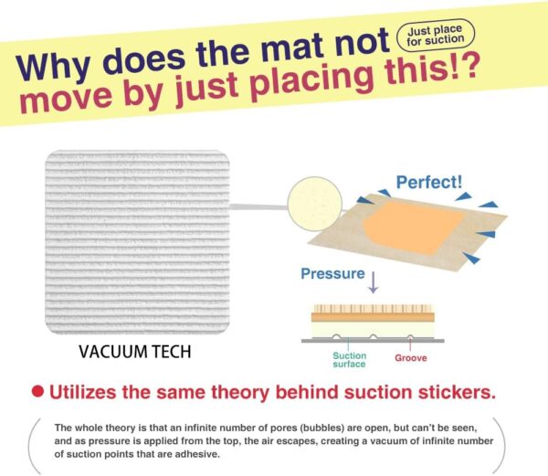 Home Techpro Rug Pad Gripper for Hardwood Floors No Damage, “Vacuum TECH” - New Materials to Non Slip Rug Pads, Under Rug Carpet Tape : Keep Your Rug in Place & Make Corner Flat - Image 2