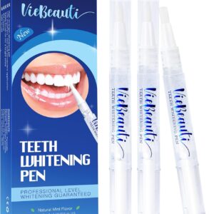 VieBeauti Teeth Whitening Pen (3 Pcs), 30+ Uses, Effective, Painless, No Sensitivity, Travel-Friendly, Easy to Use, Beautiful White Smile, Mint Flavor