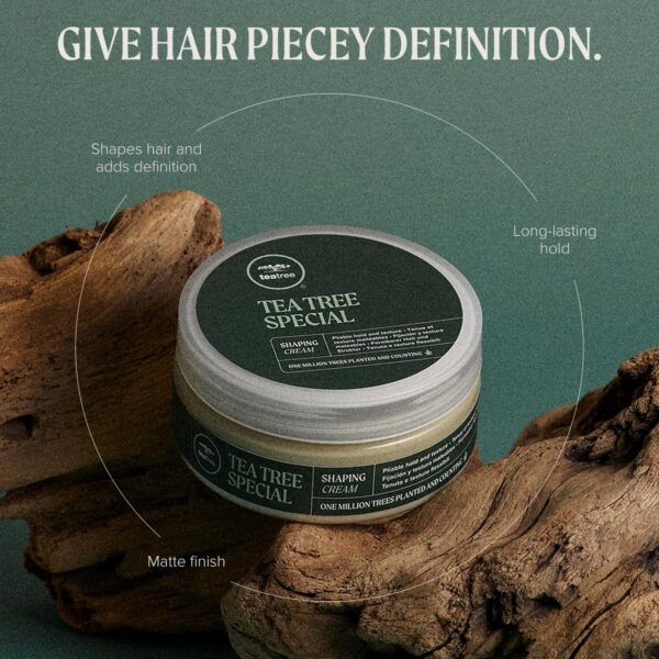 Tea Tree Shaping Cream, Hair Styling Cream, Long-Lasting Hold, Matte Finish, For All Hair Types - Image 3