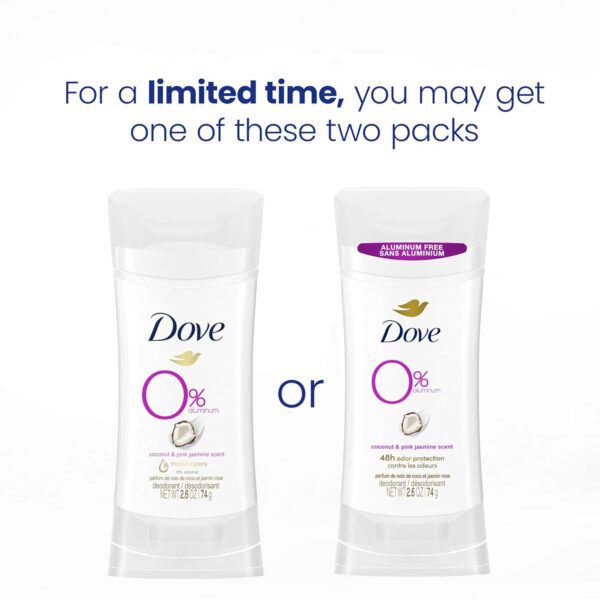 Dove Aluminum Free Deodorant for Women 24-Hour Odor Protection, Coconut and Pink Jasmine, 7.8 Oz, 3 Count - Image 4