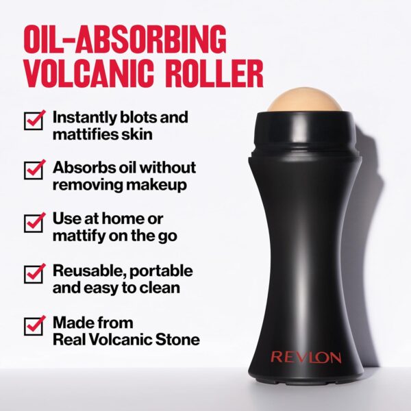 Revlon Oil-Absorbing Face Roller, Skincare Stocking Stuffers, Beauty Gift, Oily Skin Control, Volcanic Reusable Facial Skincare Tool, 1 Count - Image 2