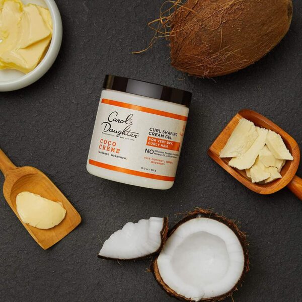 Carol’s Daughter Coco Creme Curl Shaping Cream Gel, with Coconut Oil, Coconut Milk, Silicone Free, Paraben Free Hair Gel for Curly Hair , Mineral Oil Free, for Very Dry Hair, 16 Oz - Image 6