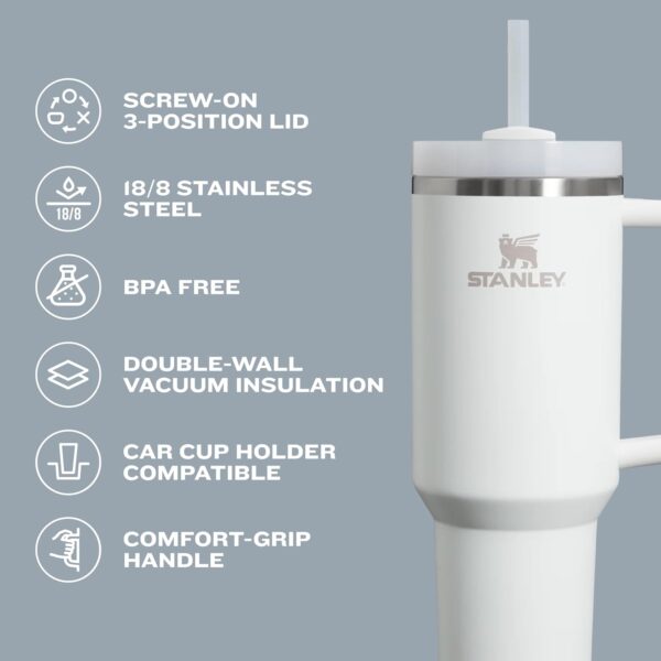 Stanley Quencher H2.0 FlowState Stainless Steel Vacuum Insulated Tumbler with Lid and Straw for Water, Iced Tea or Coffee - Image 4