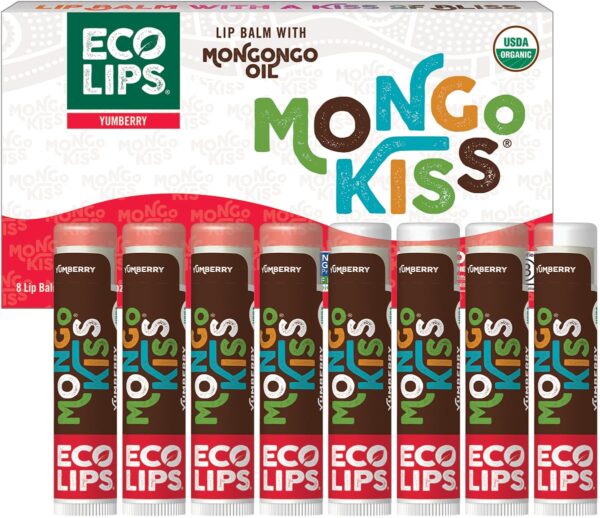Mongo Kiss USDA Organic Lip Balm Set 8-pack (0.15 oz. each) with Mongongo Oil & Cocoa Butter to Moisturize Chapped Lips | Made in USA by Eco Lips (Variety) - Image 6