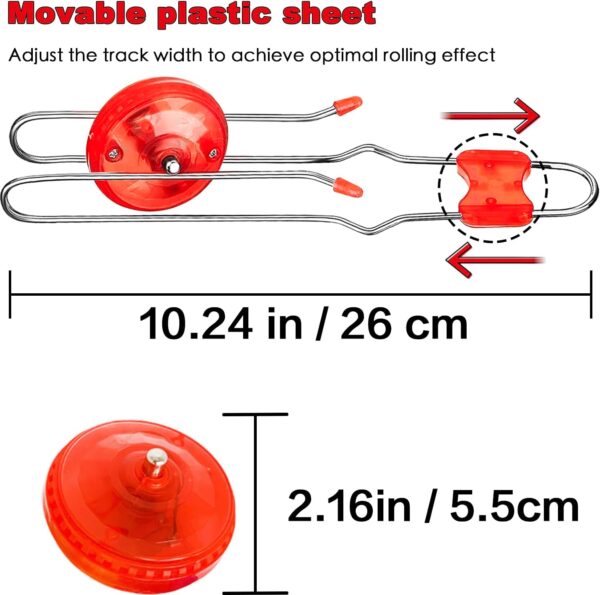 Jishi Retro Magic Rail Twirler Toy 3-Pack LED Light Up Glow Gyro Wheel Magnetic Yoyo Toys, Nostalgia Classic Vintage Gifts Party Favors for Kids Ages 3+ Year Old Boys Girls Christmas Stocking Stuffers - Image 2