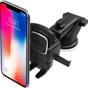 iOttie Easy One Touch 4 Dash & Windshield Universal Car Mount Phone Holder Desk Stand for -iPhone, Samsung, Moto, Huawei, Nokia, LG, Smartphones, Black