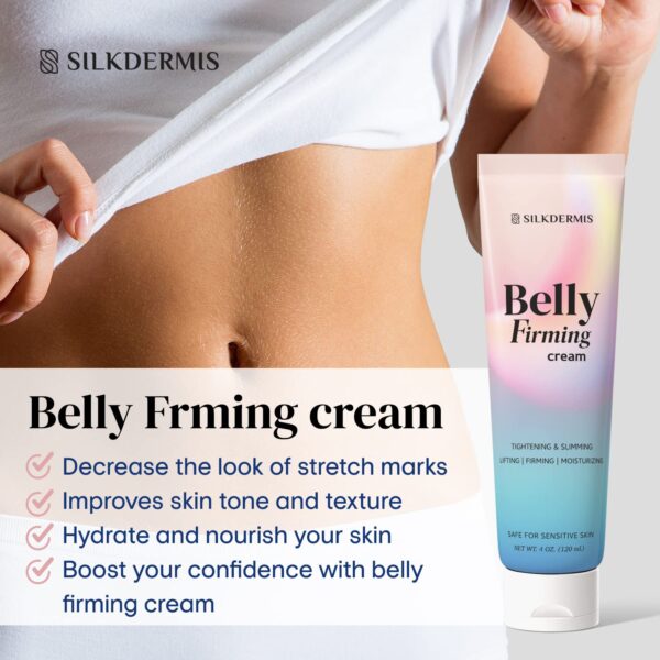 B Flat Belly Firming Cream - Skin Tightening & Cellulite Cream for Stomach, Thighs & Butt, Moisturizing Firming Lotion with Powerful Natural Ingredients , 120 ML - Image 4