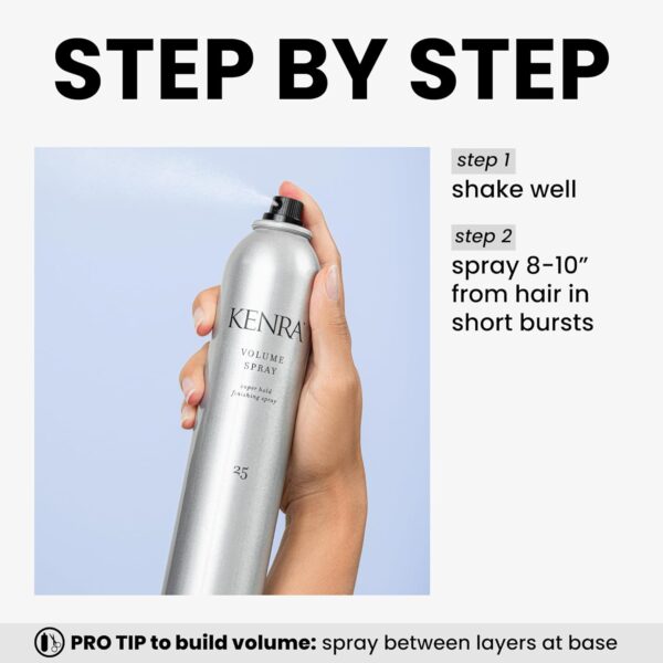 Kenra Professional Volume Spray 25 | Super Hold Finishing & Styling Hairspray | Flake-free & Fast-drying | Wind & Humidity Resistance | All Hair Types - Image 4