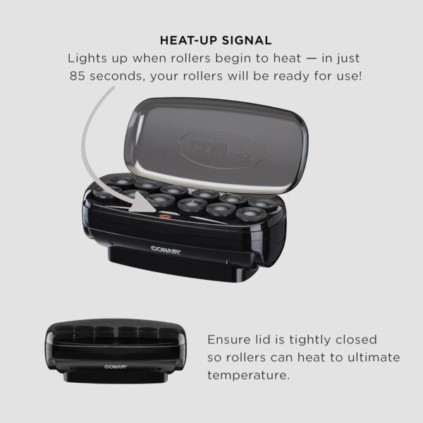 Conair Hot Rollers Hair Curlers for Long, Medium and All Hair | Heated Rollers with Hair Roller Clips Included | 1 1/2-inch Rollers | Amazon Exclusive - Image 3