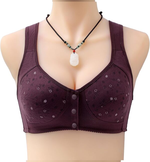 Daisy Bras for Older Women Front Closure Comfort Bra No Underwire Support Bras Comfortable Push Up Wireless Bras - Image 2