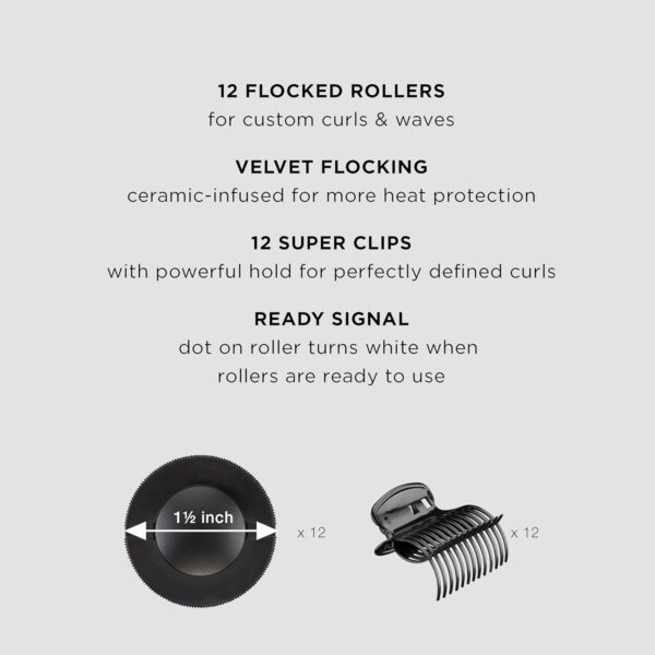 Conair Hot Rollers Hair Curlers for Long, Medium and All Hair | Heated Rollers with Hair Roller Clips Included | 1 1/2-inch Rollers | Amazon Exclusive - Image 2