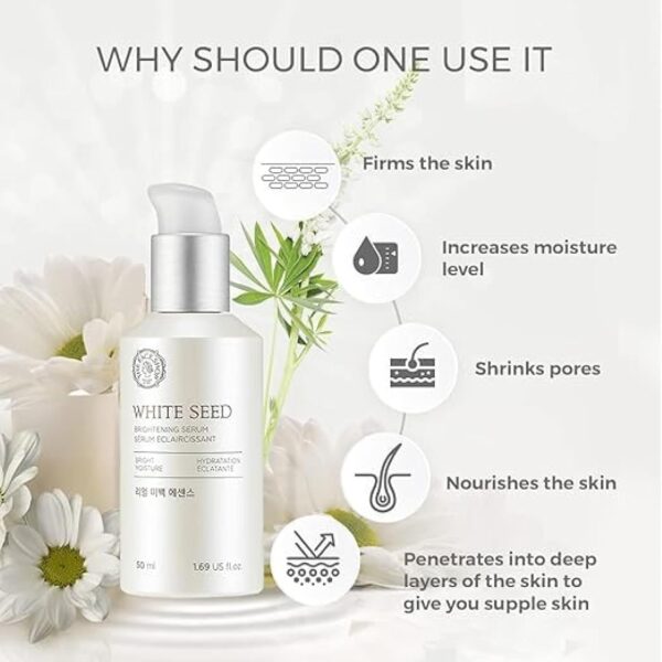 The Face Shop Whiteseed Brightening Serum | Deep Skin Brightening, Boost Moisturization & Pore Minimize | Skin Texture & Clarity Improvement, Dullness Reducing, 1.69 Fl Oz - Image 6