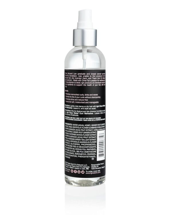 tgin Rose Water Curl Refresher for Curly, Coily, and Wavy Hair, with Acai Berries, Moisturizes and Soothes Dry Hair and Scalp, Braids, Protective Styles, and Locs, 8 fl oz - Image 2