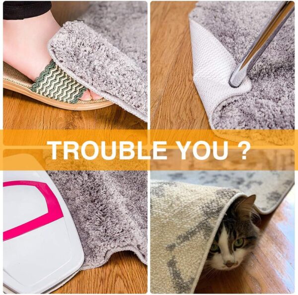 Home Techpro Rug Pad Gripper for Hardwood Floors No Damage, “Vacuum TECH” - New Materials to Non Slip Rug Pads, Under Rug Carpet Tape : Keep Your Rug in Place & Make Corner Flat - Image 3