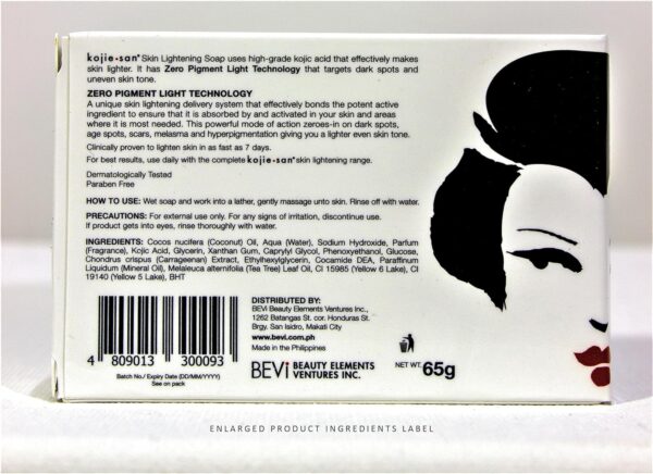Kojie San Skin and Body Brightening Soap - Original Kojic Acid, Dark Spot Remover Soap Bar with Coconut & Tea Tree Oil- 65g x 1 Bar - Image 2