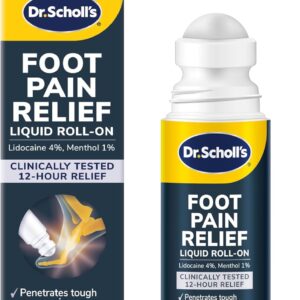 Dr. Scholl\'s Foot Pain Relief Liquid ROLL-ON, 3.0 oz // Clinically Tested 12-Hour Pain Relief - Penetrates Tough Nerve Pain - Works in 5 Minutes - Non-Greasy - with Lidocaine & Menthol