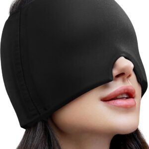 Migraine Relief Cap, Migraine Headache Relief Cap Hat Mask Products, Cooling Gel Hat Head Wrap for Migraine, Tension, Stress & Puffy Eyes,Natural Relief Cap for Instant Headache Relief
