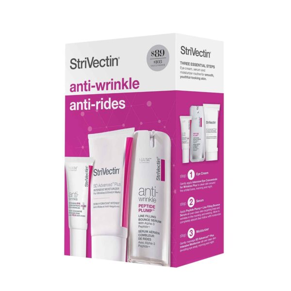 StriVectin Anti Wrinkle Trio Kit for Face & Eyes, 3 piece kit with SD Plus Moisturizer, Peptide Plump Line Face Serum, & Intensive Eye Concentrate Wrinkle Cream, Anti-Aging for Wrinkles and Fine Lines - Image 2