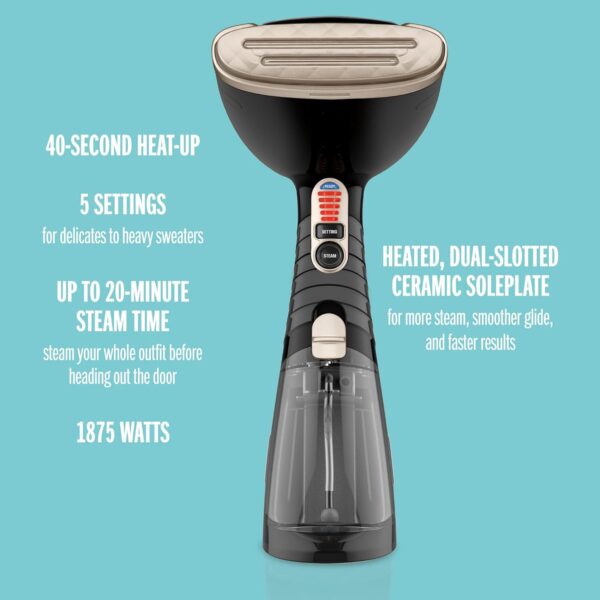 Conair Handheld Garment Steamer for Clothes, Turbo ExtremeSteam 1875W, Portable Handheld Design, Strong Penetrating Steam - Amazon Exclusive in Black (GS59B) - Image 3